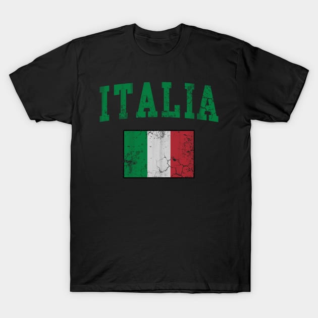 Vintage Italia Flag Italy Italian Italiano T-Shirt by E